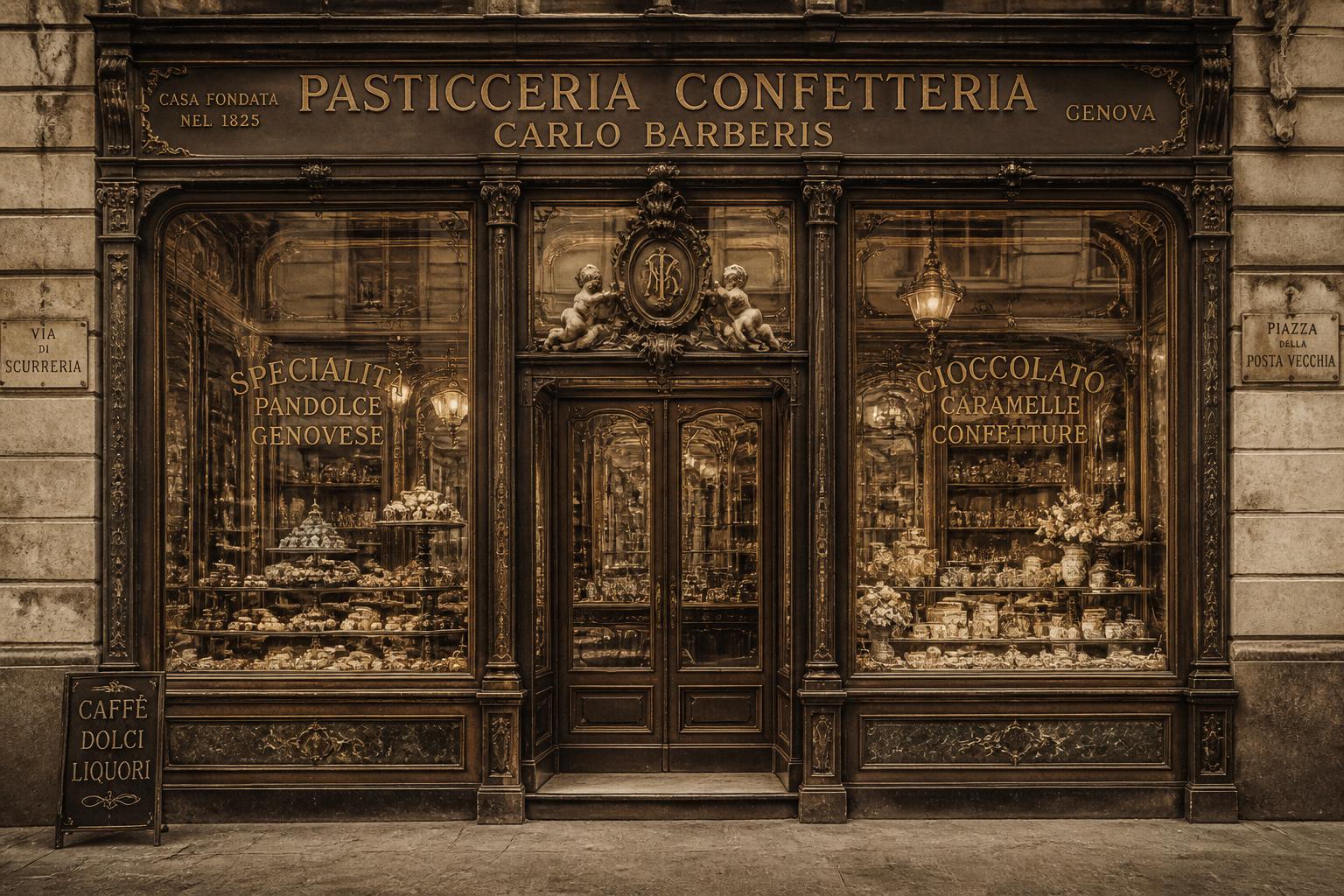 Facciata storica della Pasticceria Mangini